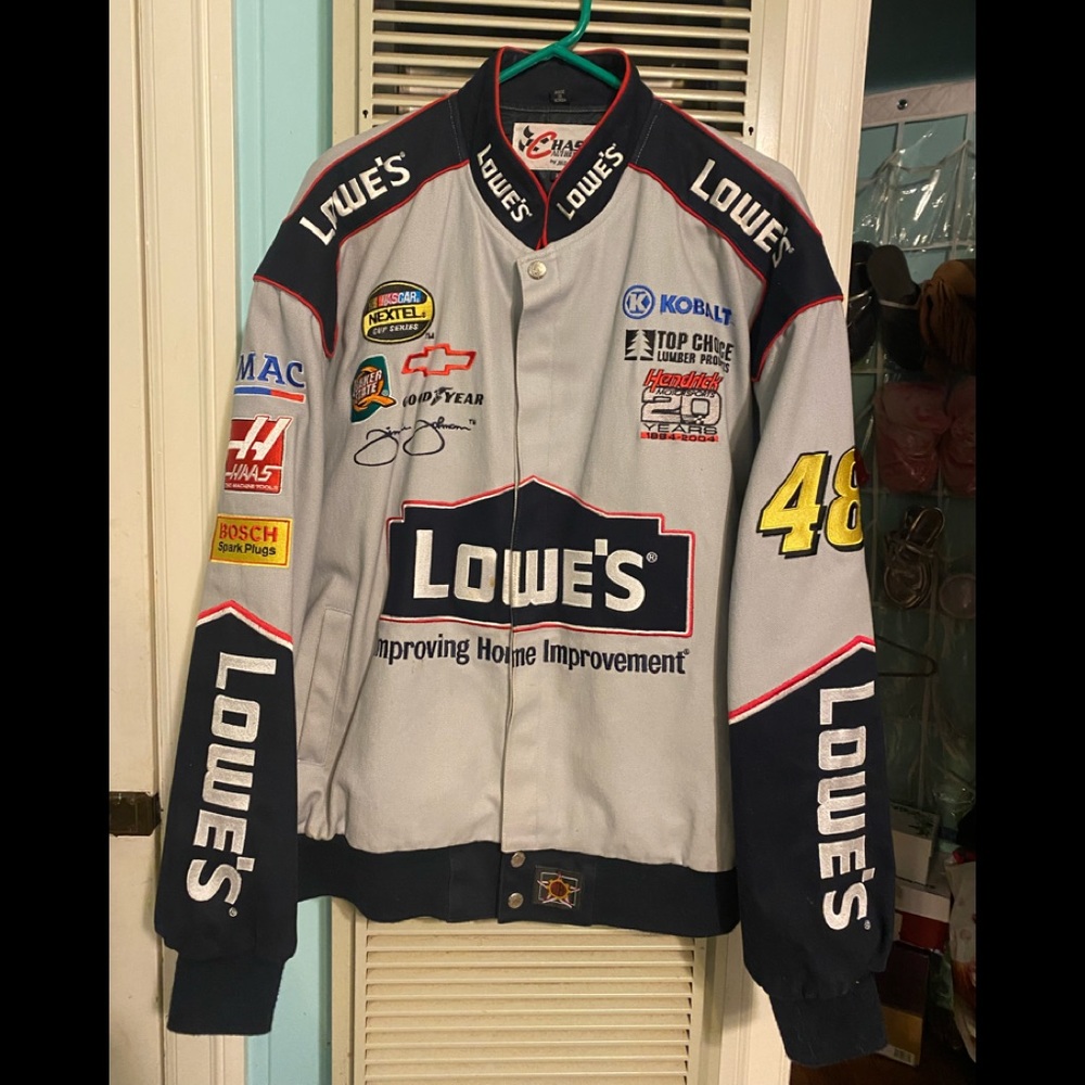 Jimmy Johnson car jacket and given me as a Christmas present worn once or twice